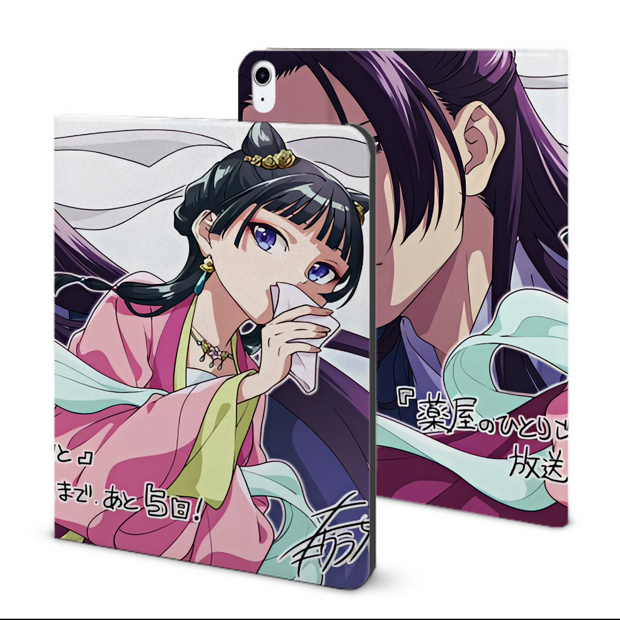 （画像用） 薬屋のひとりごと The Apothecary Diaries IPad ケース ブック型 PUレザー TPU 耐衝撃 軽量 薄型 ペン収納なし 全面保護 IPad 各モデル対応